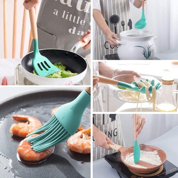 Silicone Cooking Kitchen Utensils Set 17 Pcs - Picture 5 of 7